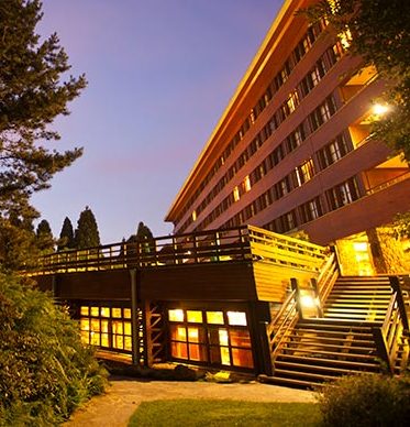 Disney Sequoia Lodge at night