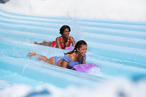 Disney water park ride toboggan racers