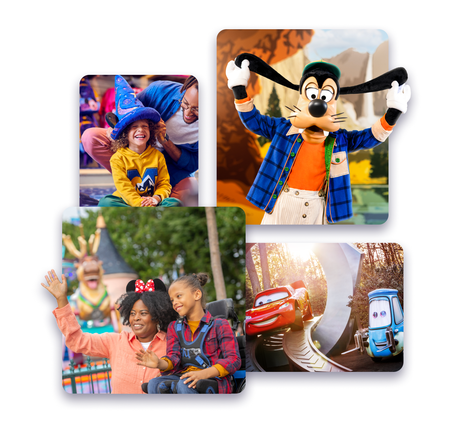 DLP Disney characters and people enjoying Disneyland